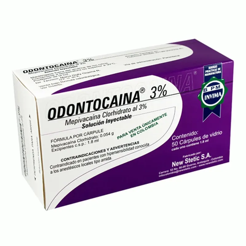 Anestesia Odontocaína (mepivacaína 3 %) New Stetic