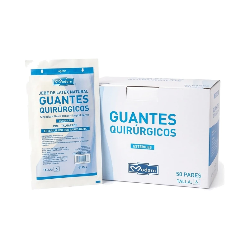 Guante quirúrgico estéril de látex (par)