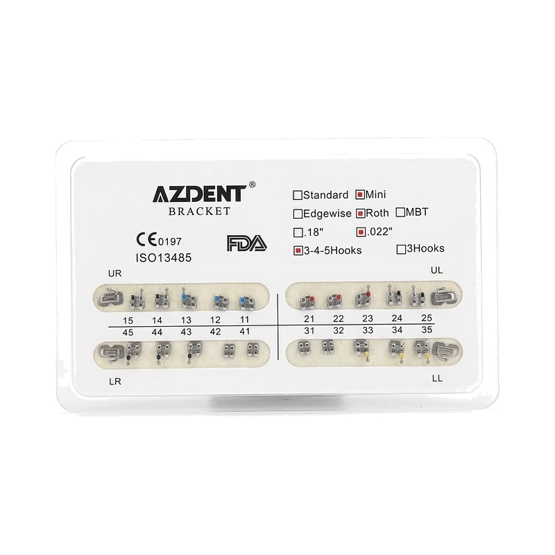 Brackets Azdent Mini Roth con Tubos 0.22